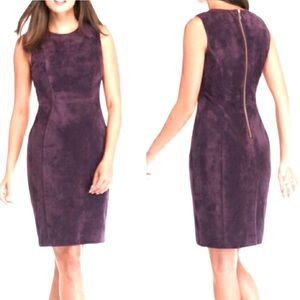 NWT Calvin Klein Purple Faux Suede Zip Sheath Dres